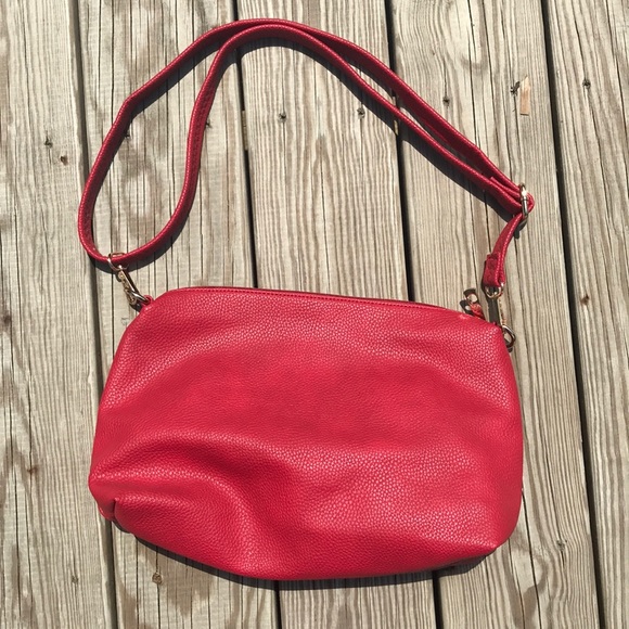 NWOT Red Vegan Leather Bag - Picture 2 of 3